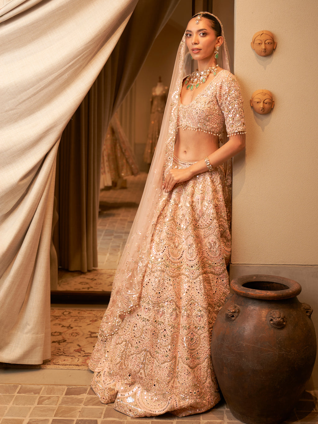 Dusky Rose Mirror Lehenga Set