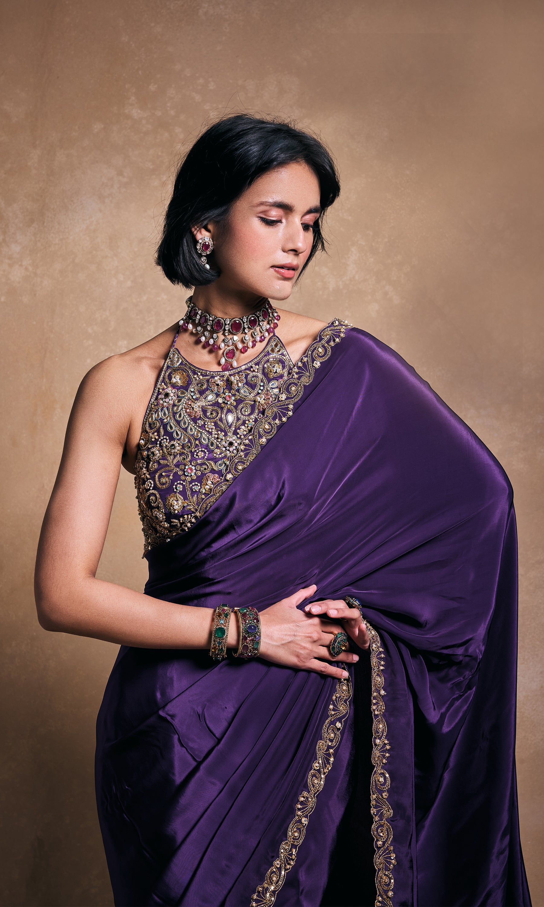 Deep Purple Saree