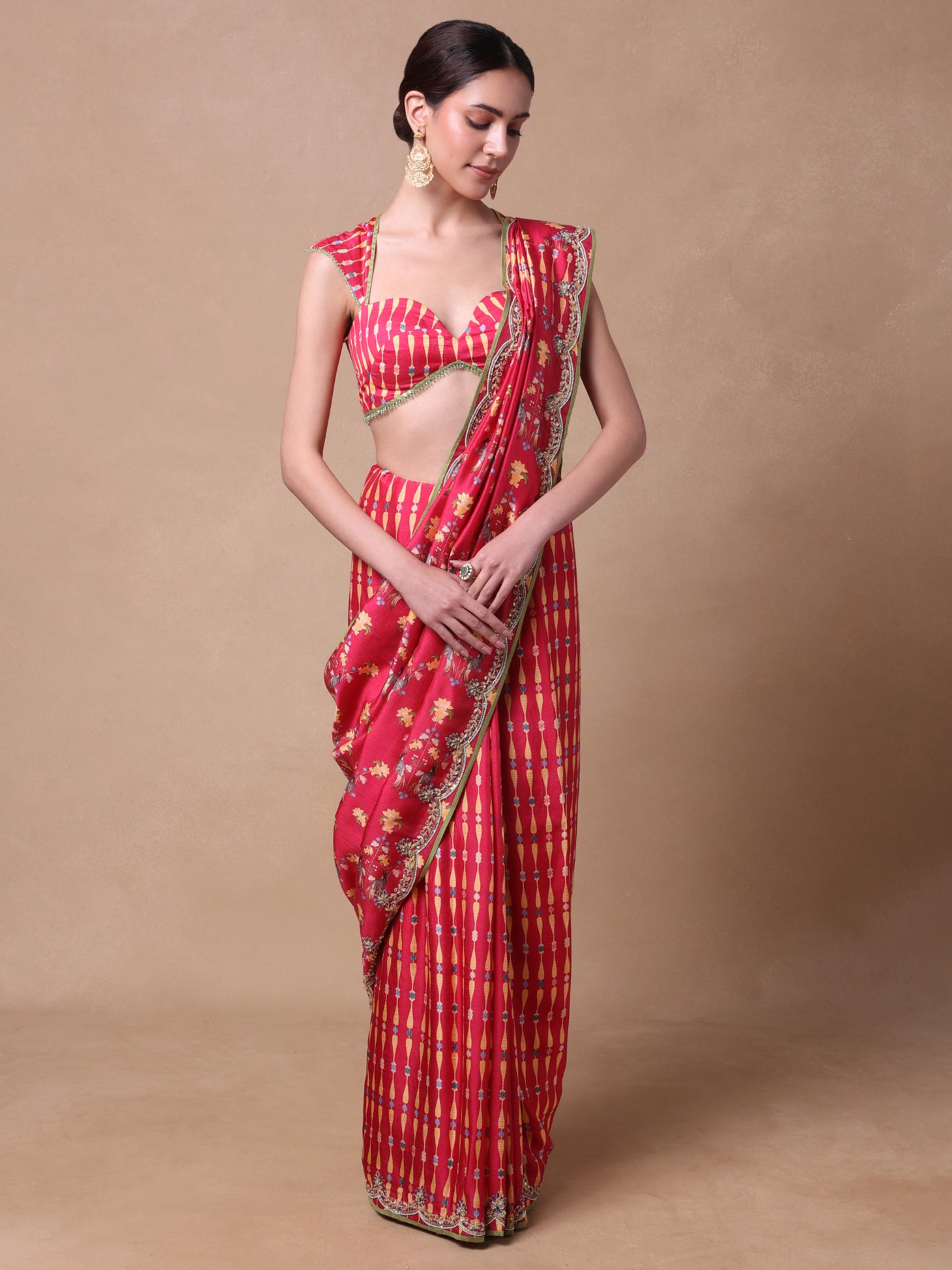 Pink Gardenia Rhapsody Saree Set