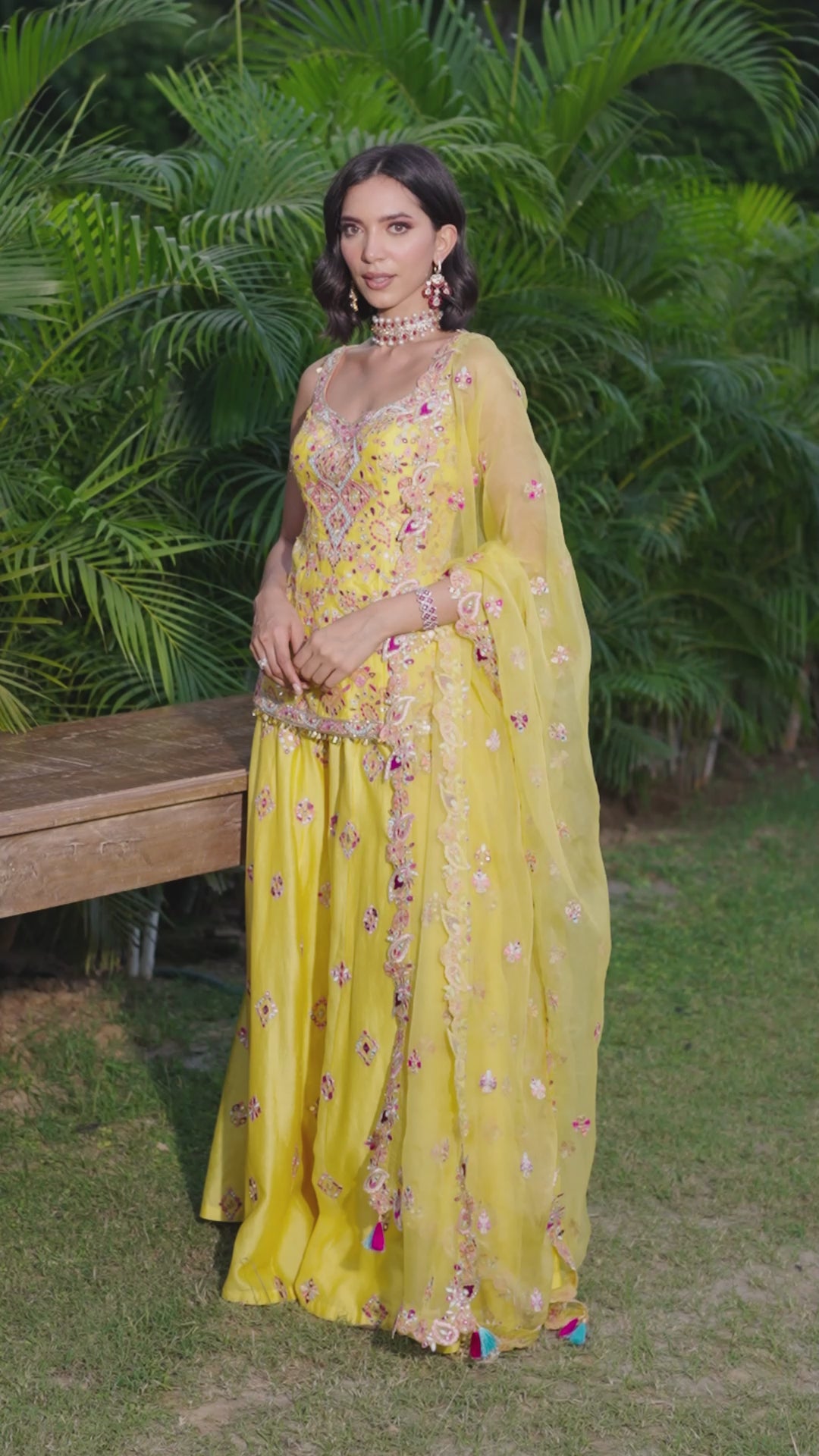 Mustard Sharara Set