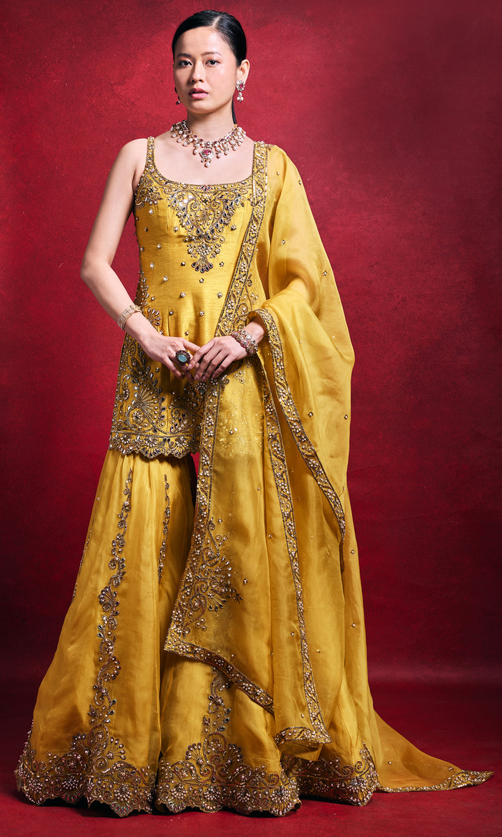 Mustard Sharara Set