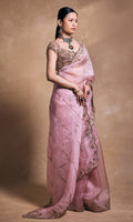 Blush Pink Organza Saree