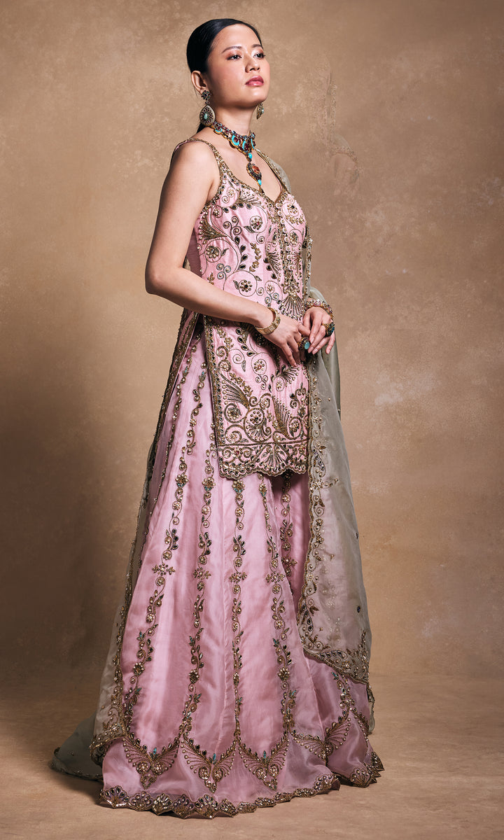 Blush And Sage Gharara Set