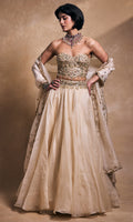 Cream Organza Lehenga Set