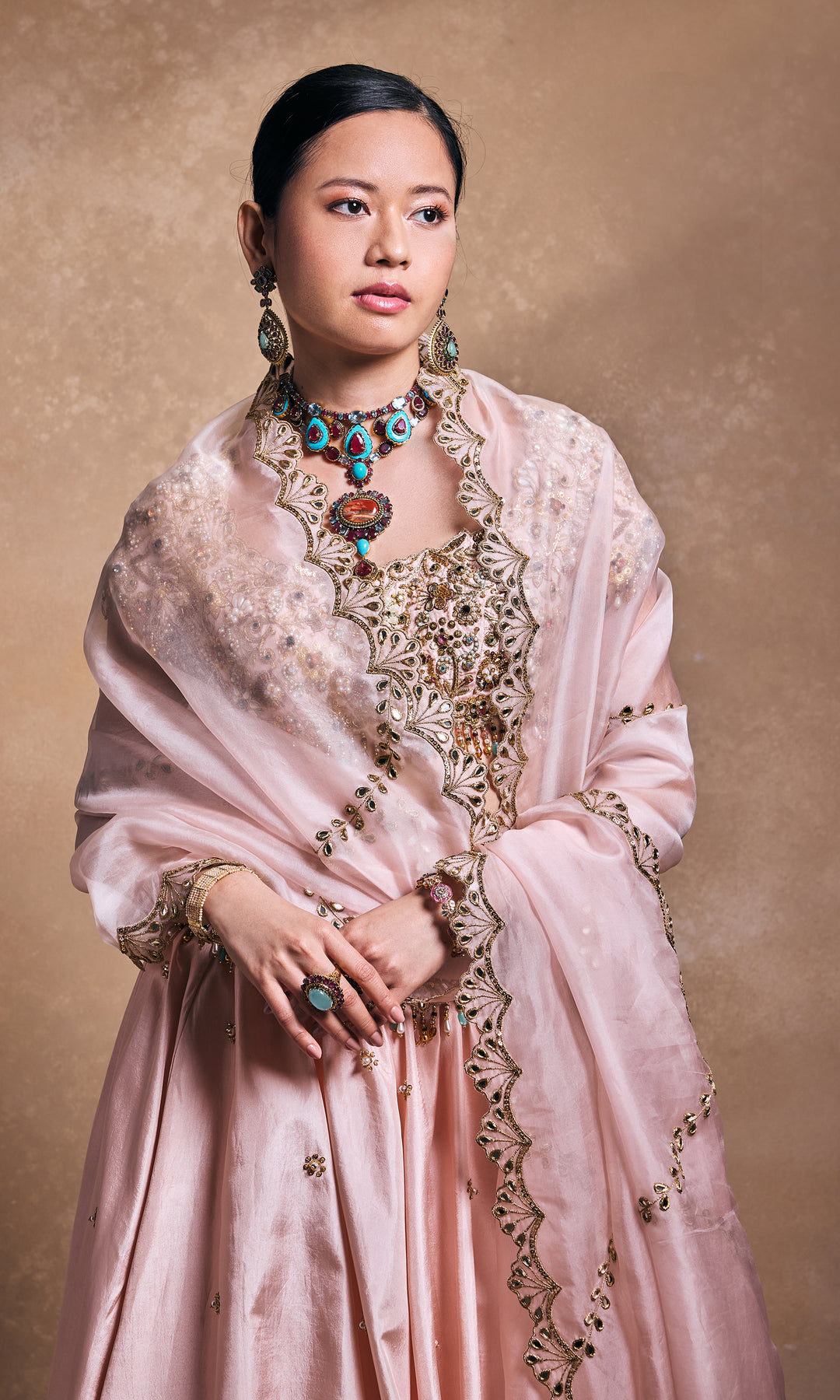 Baby Pink Silk Lehenga Set