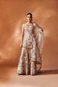 Ivory Sharara And Halter Kurta Set