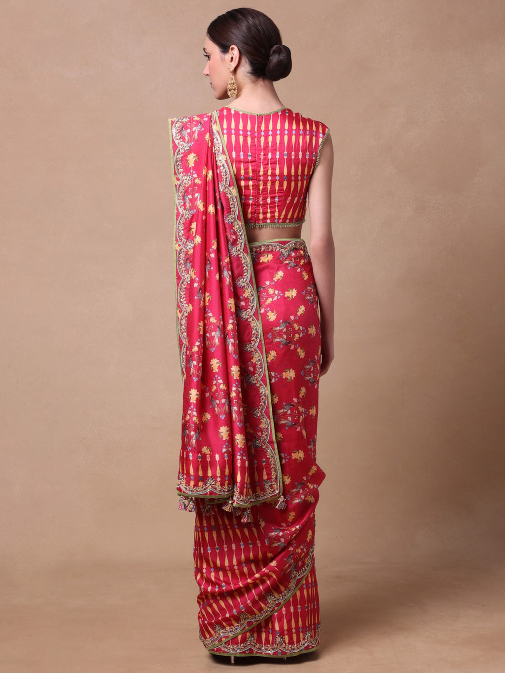 Pink Gardenia Rhapsody Saree Set