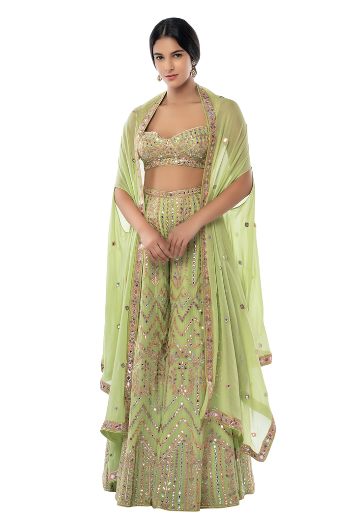 Pista Green High Waist Sharara