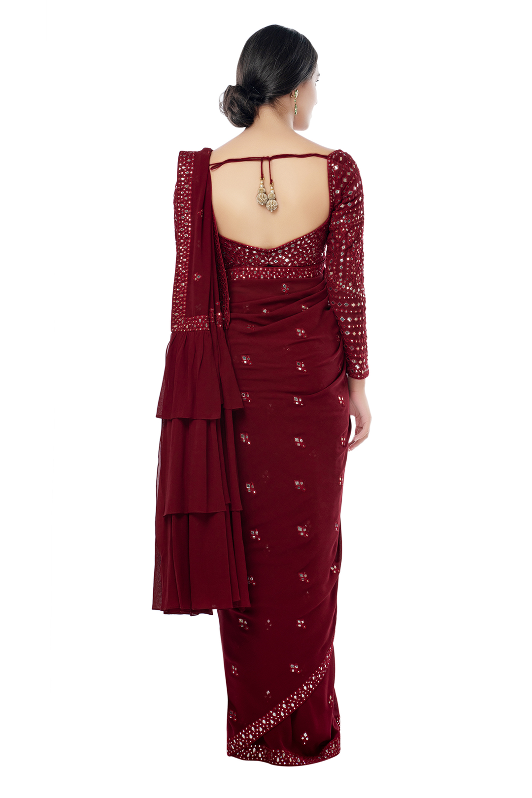 Maroon Saree Set