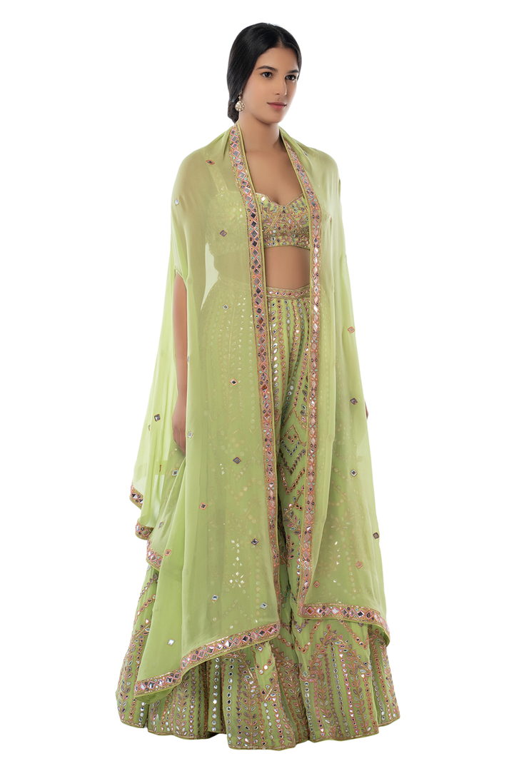 Pista Green High Waist Sharara