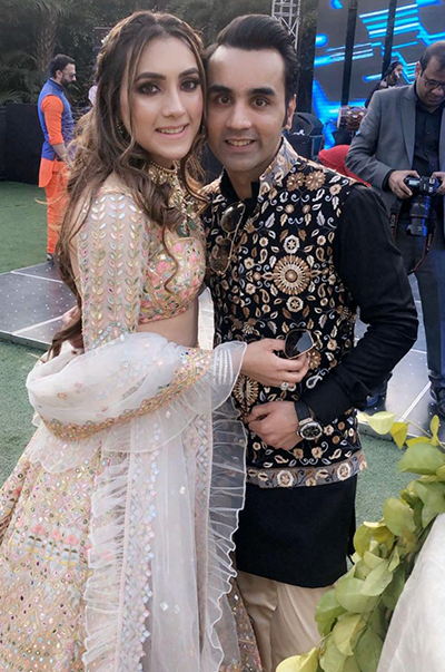 SEEMA DEWAN in Ivory Chanderi Resham, Gota, Foil Lehenga