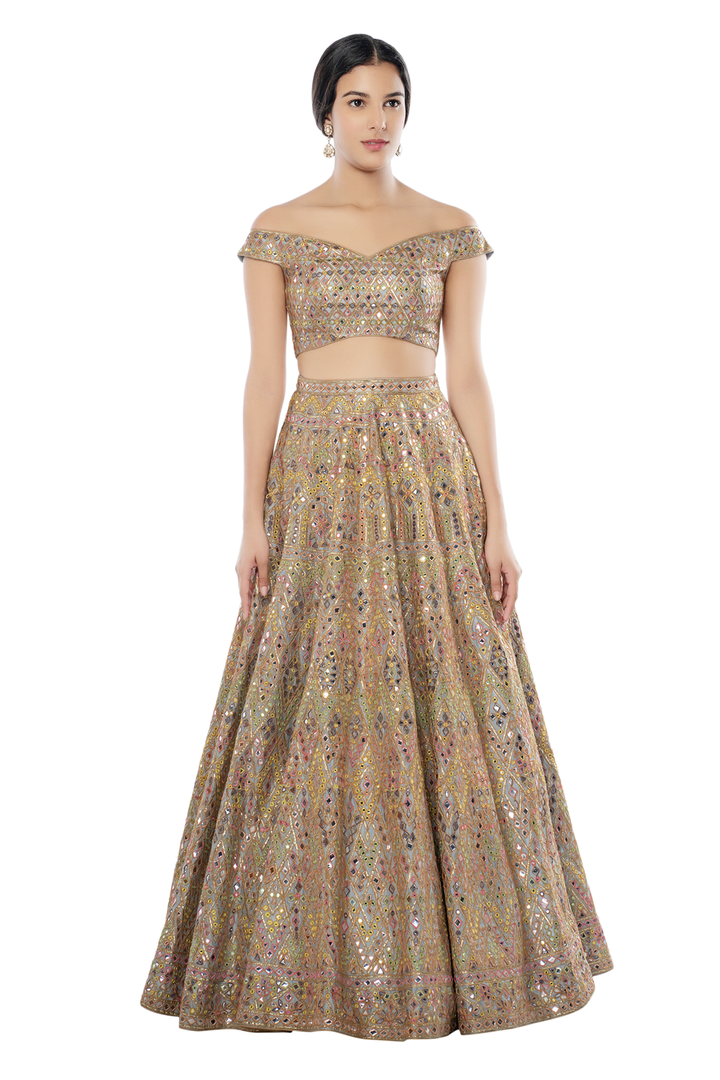 Light Blue Foil, Resham Lehenga Set