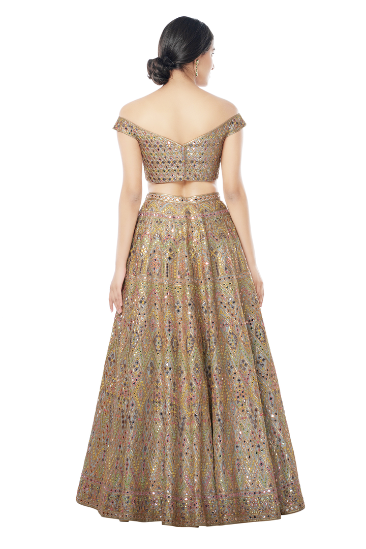 Light Blue Foil, Resham Lehenga Set