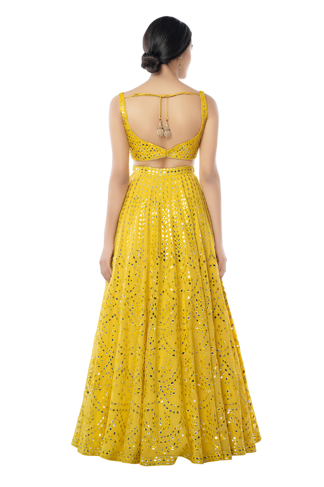 Yellow Georgette Light Lehenga Set