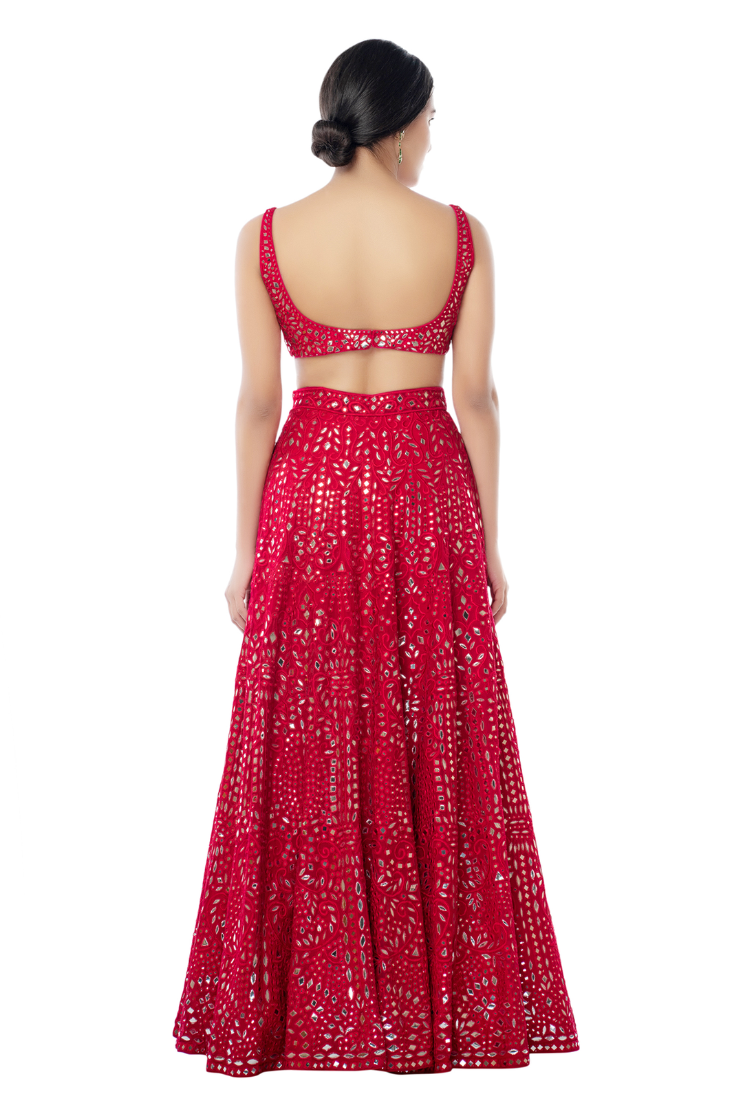 Pink Heavy Jaal Lehenga