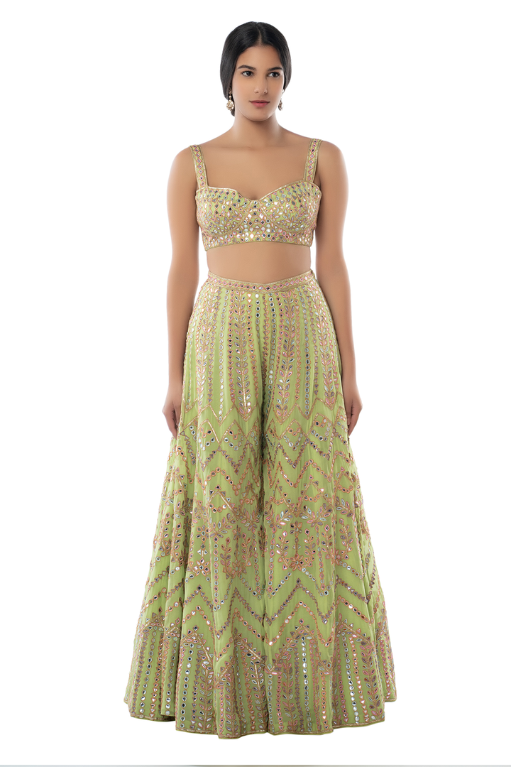 Pista Green High Waist Sharara