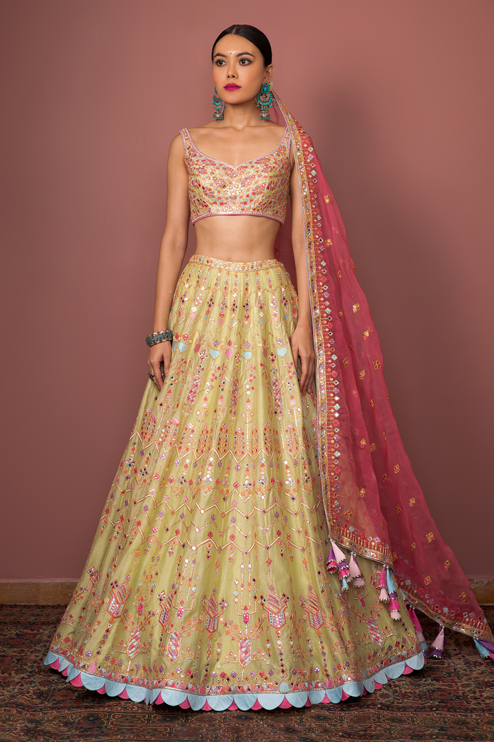 GREEN LEHENGA SET