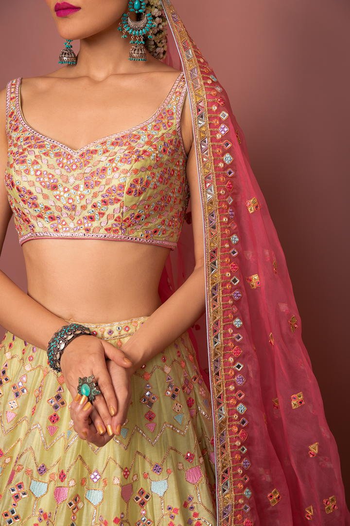 GREEN LEHENGA SET