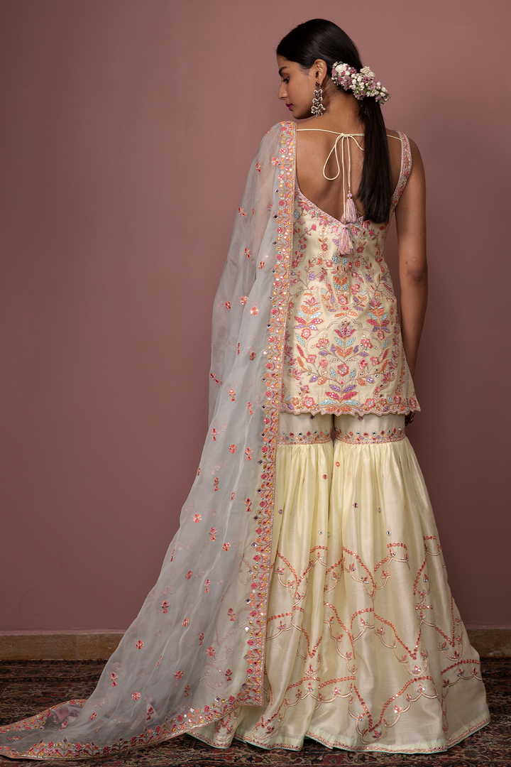 LEMON YELLOW GHARARA SET