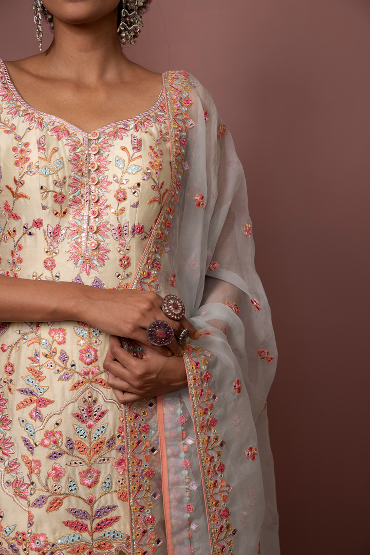 LEMON YELLOW GHARARA SET
