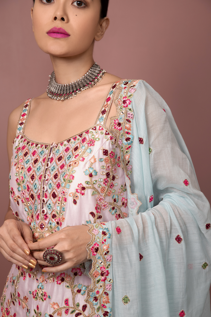 PINK KURTA WITH DHOTI SET