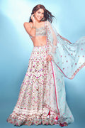 Sharvari In Ivory Georgette Multi Coloured Resham Lehenga Set
