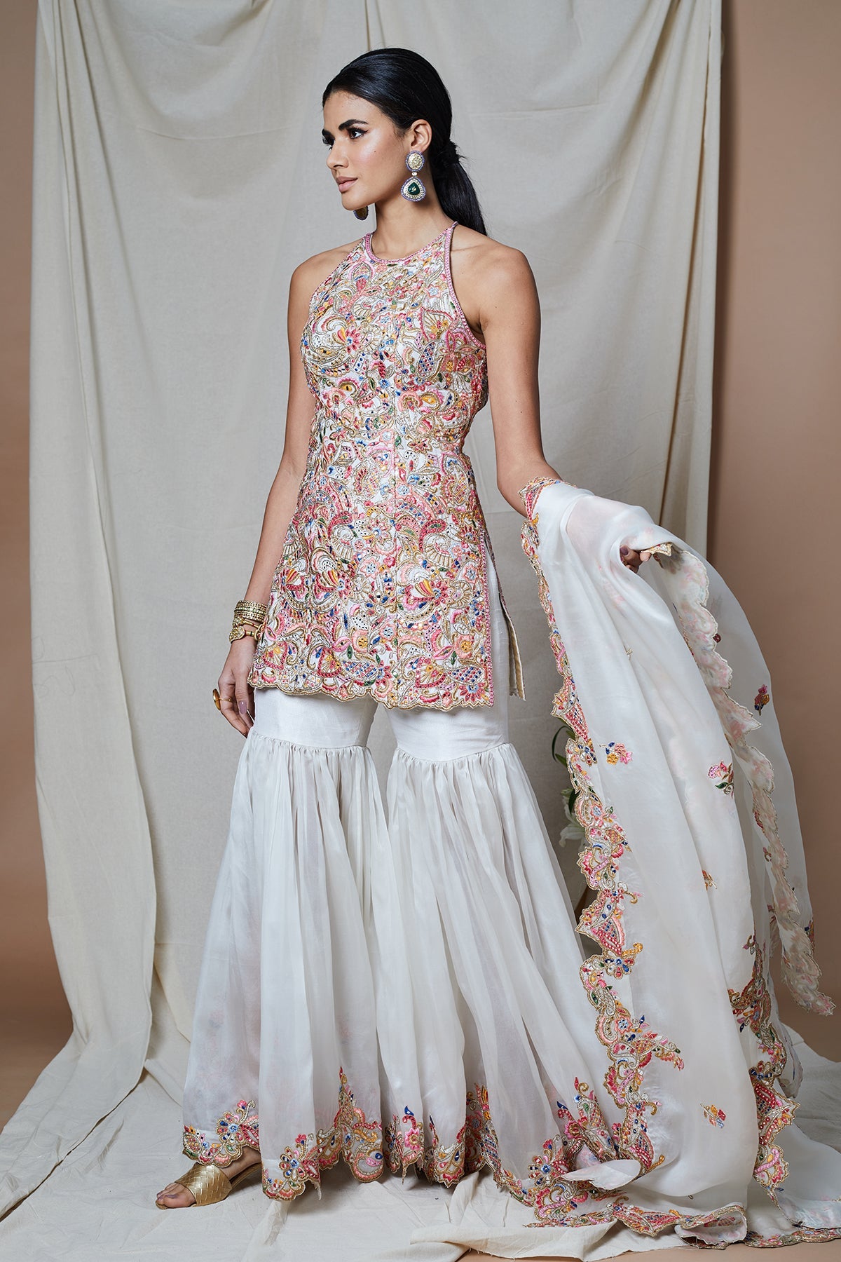 Ivory Halter Organza Set