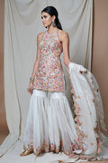 Ivory Halter Organza Gharara