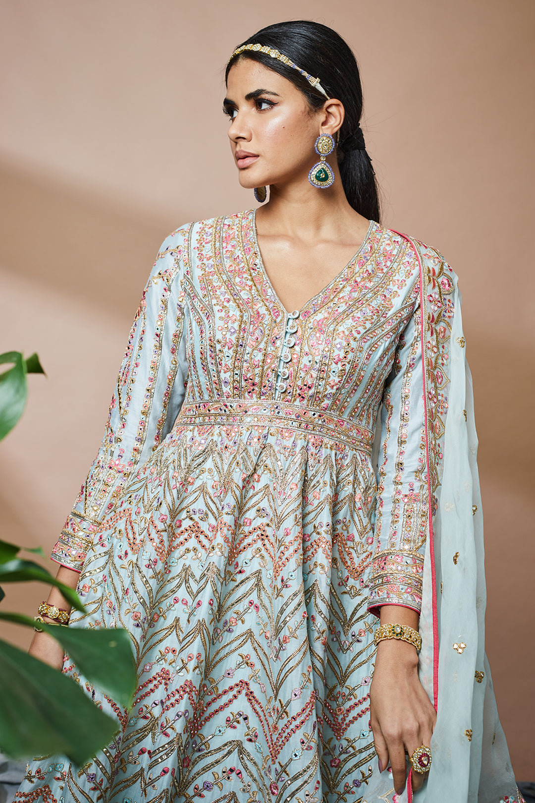 Blue Heavy Georgette Anarkali