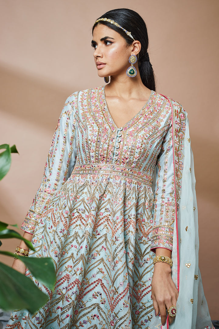 Blue Heavy Georgette Anarkali
