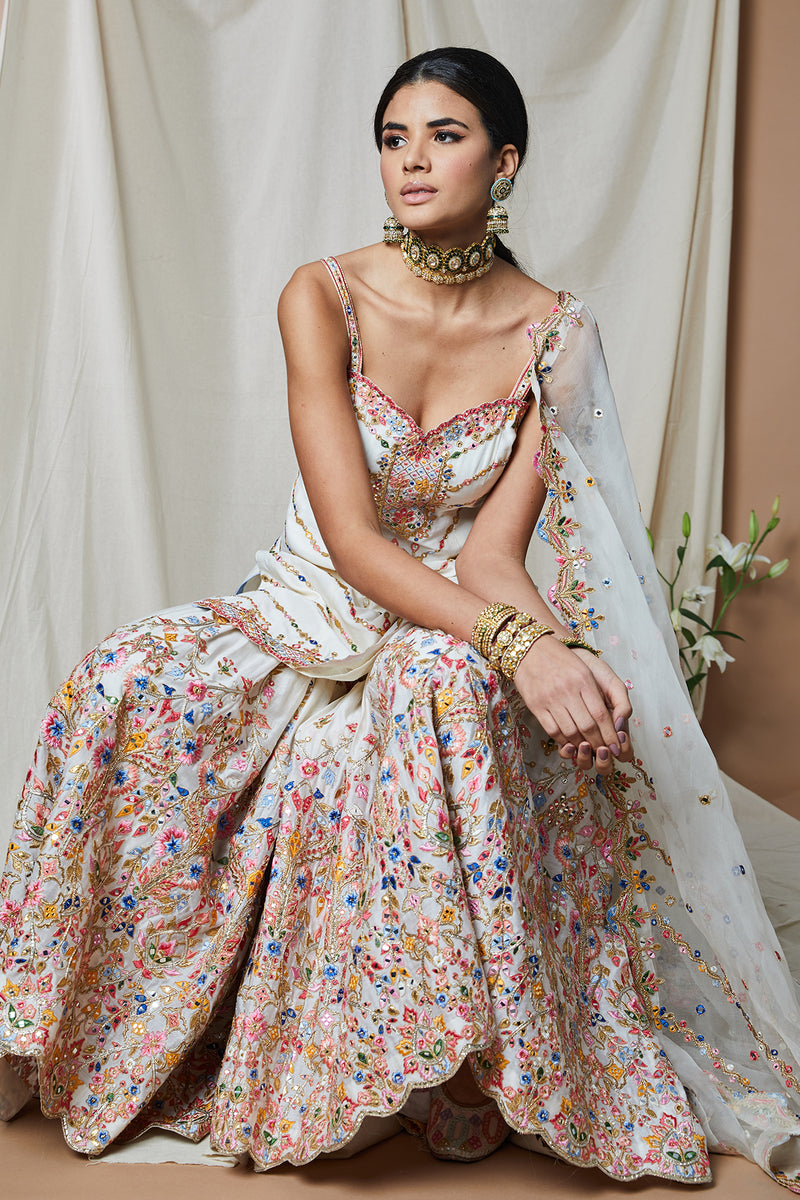 IVORY STRAPPY GHARARA main image 0