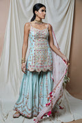 Blue Chanderi Gharara