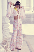 High Waist Pants And Tie Up Top