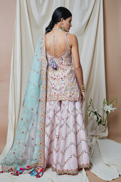 Pink Chanderi Sharara