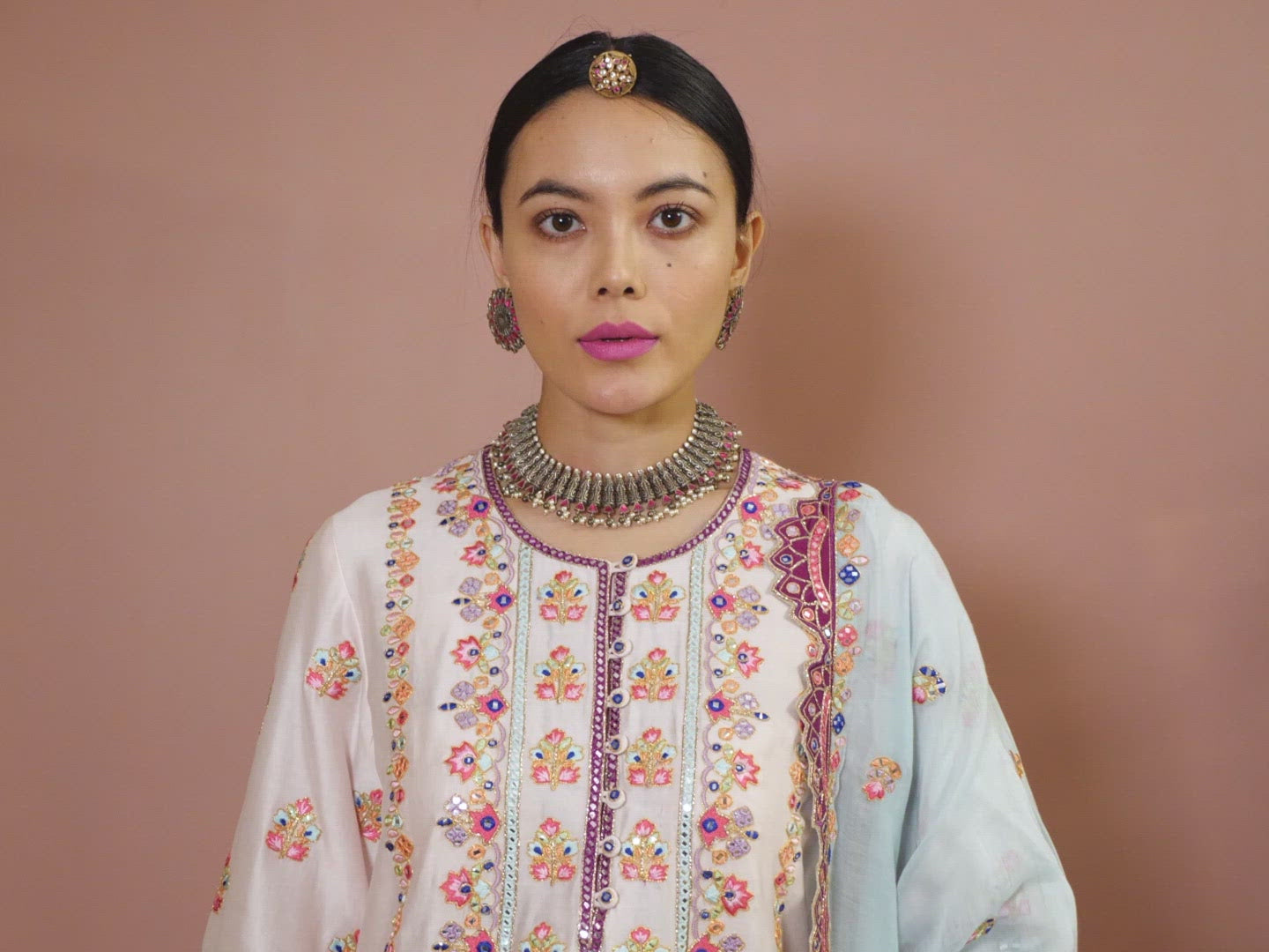 Pink Kurta With Dhoti Set