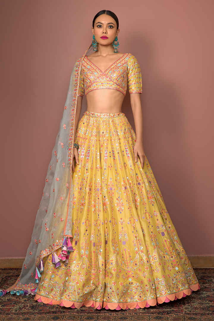 MANGO YELLOW LEHENGA SET