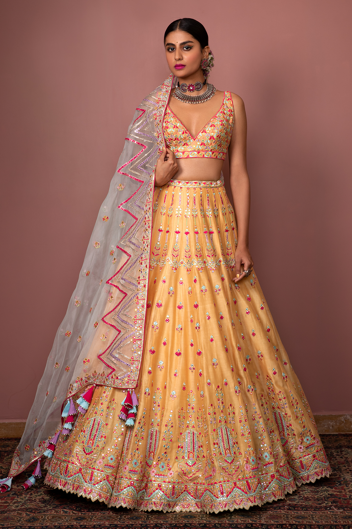 Orange Lehenga Set