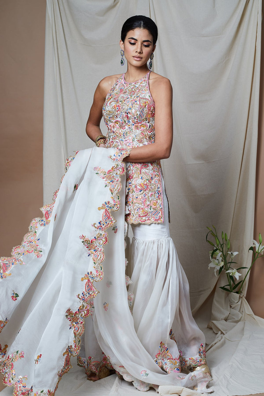 Ivory Halter Organza Set