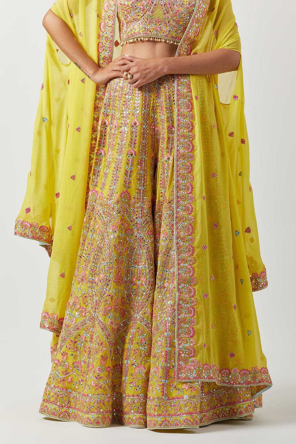 High Waist Sharara With Cape