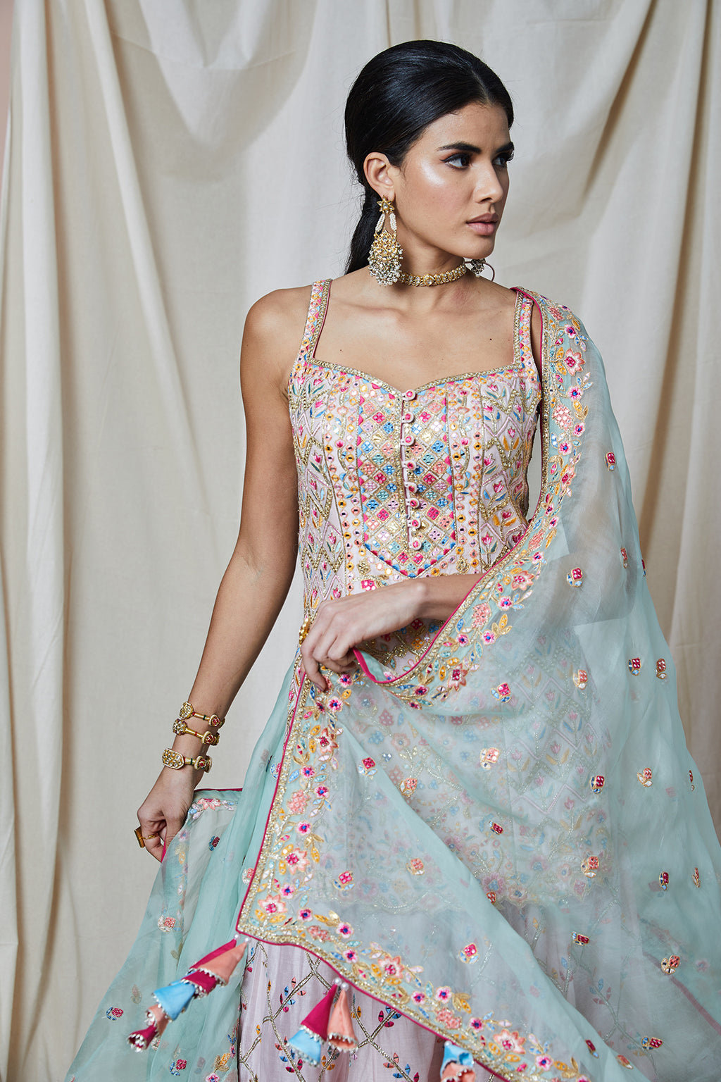 Pink Chanderi Sharara