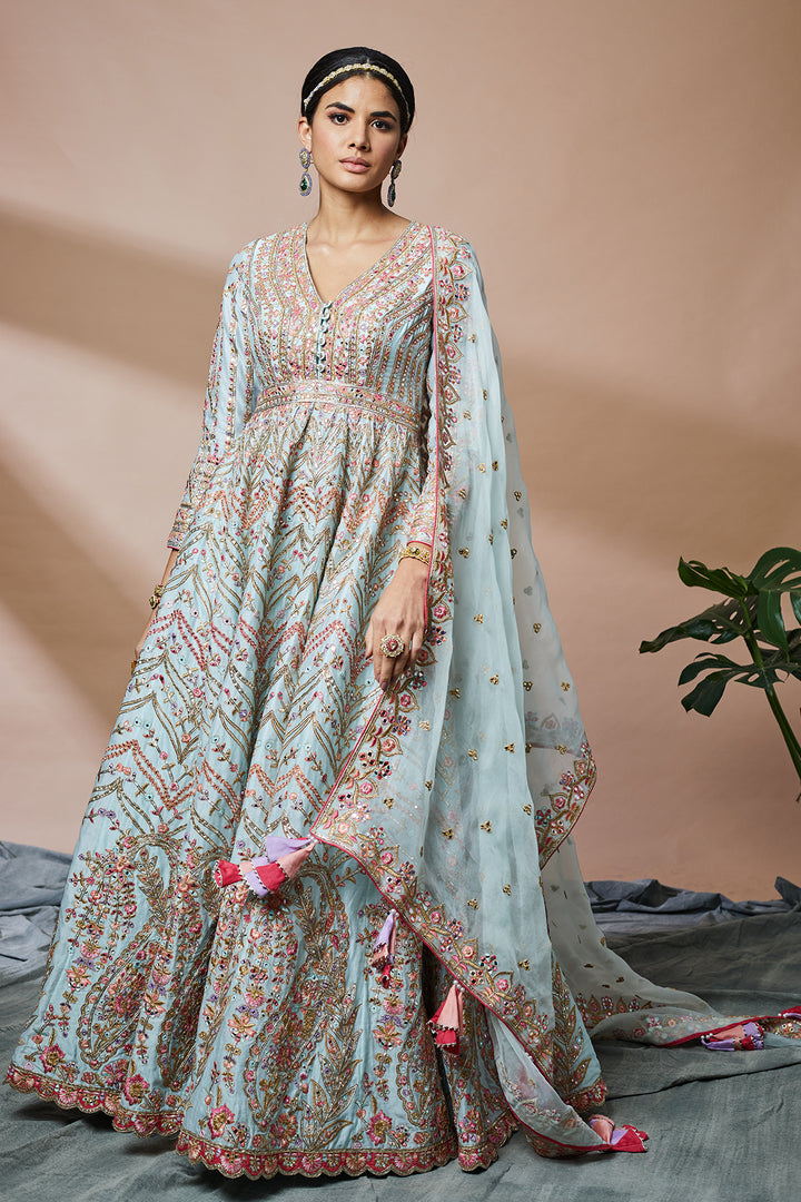 Blue Heavy Georgette Anarkali