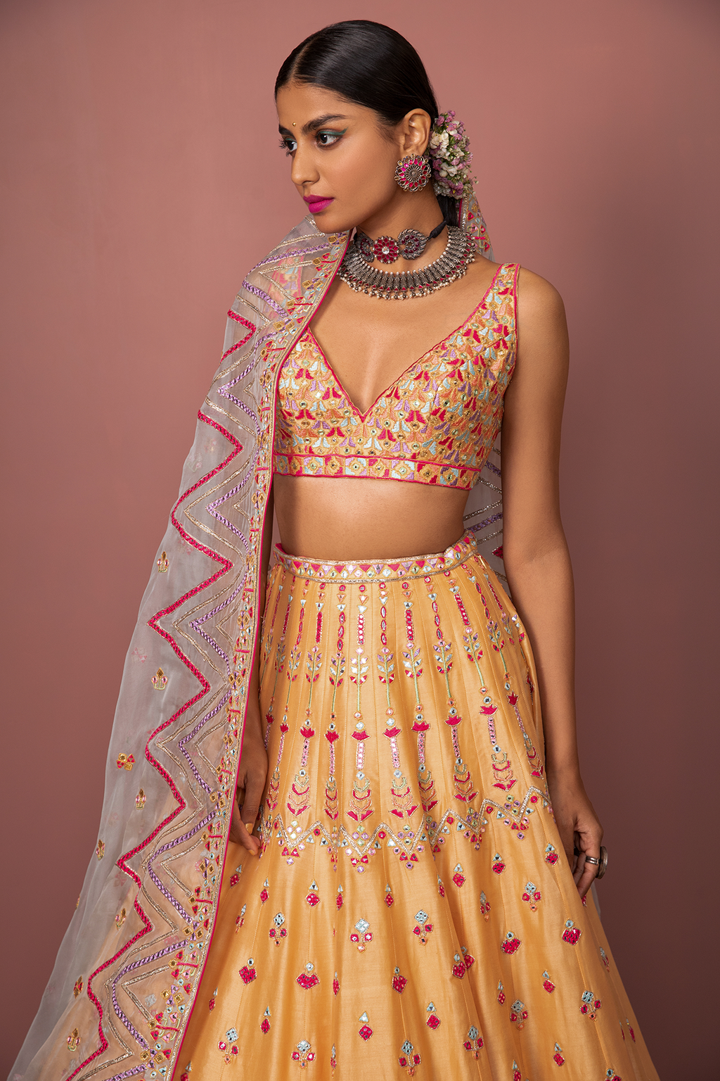 Orange Lehenga Set