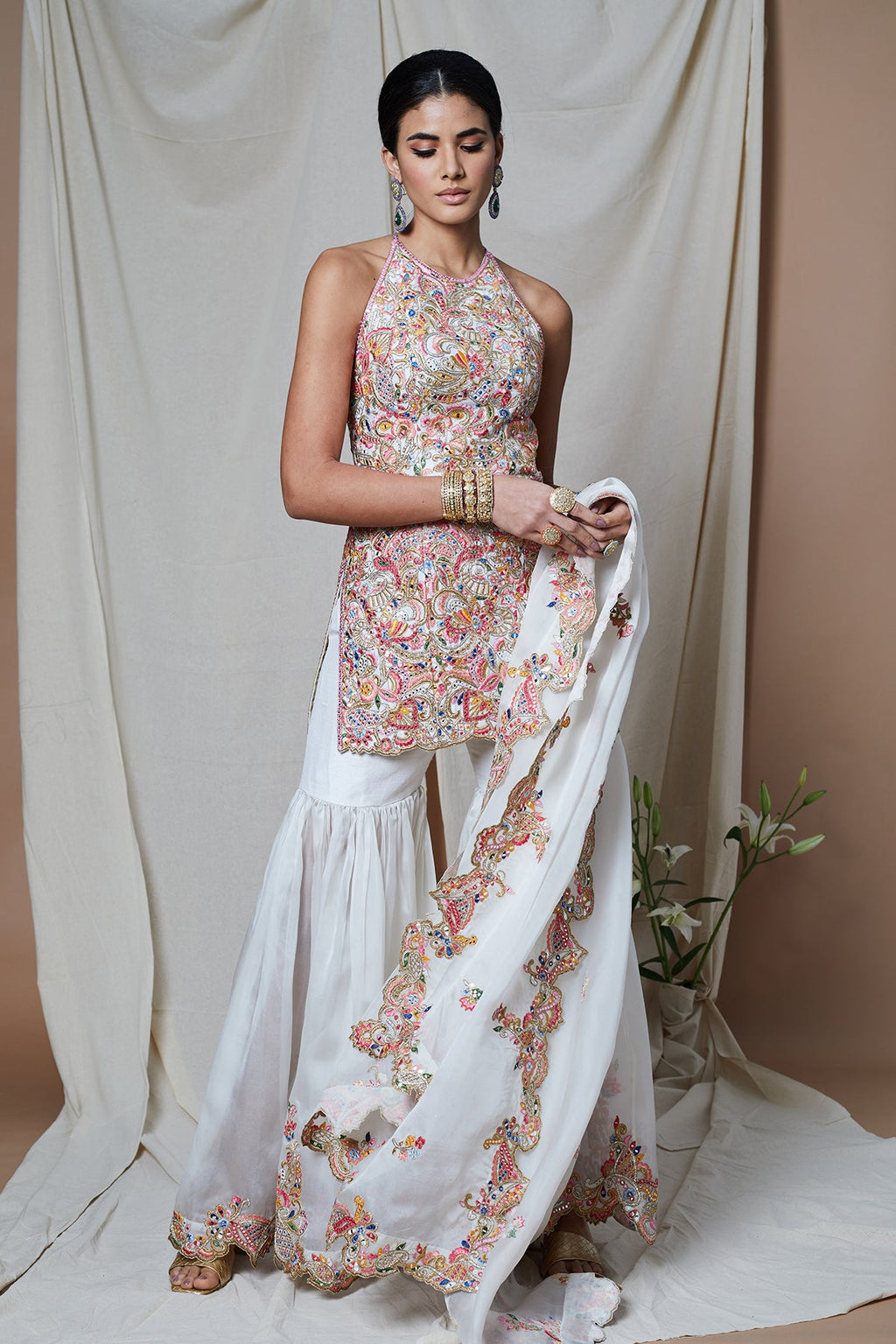 Ivory Halter Organza Set