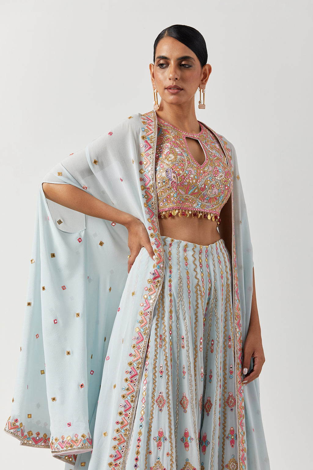 High Waist Sharara With Cape