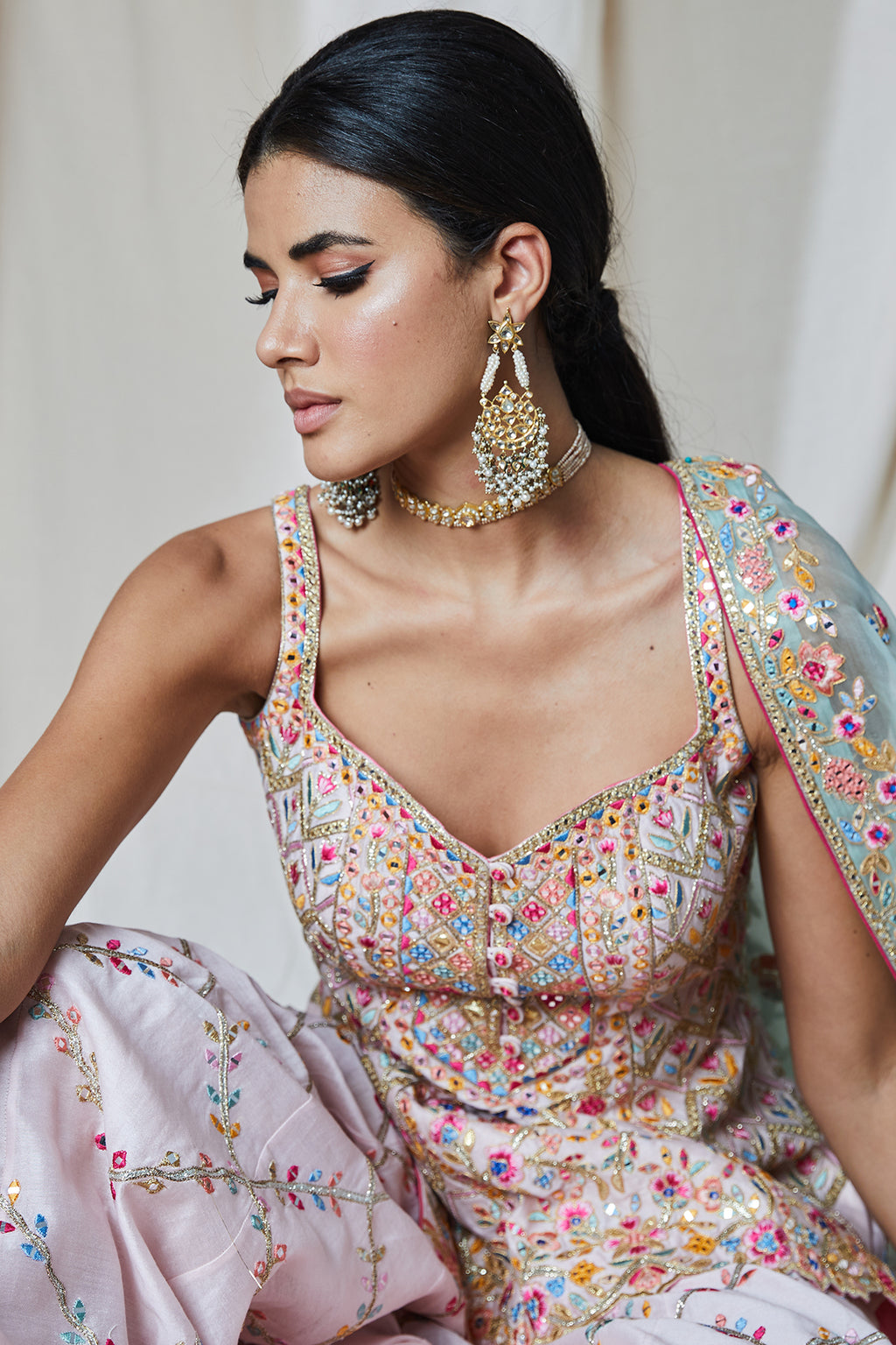 Pink Chanderi Sharara