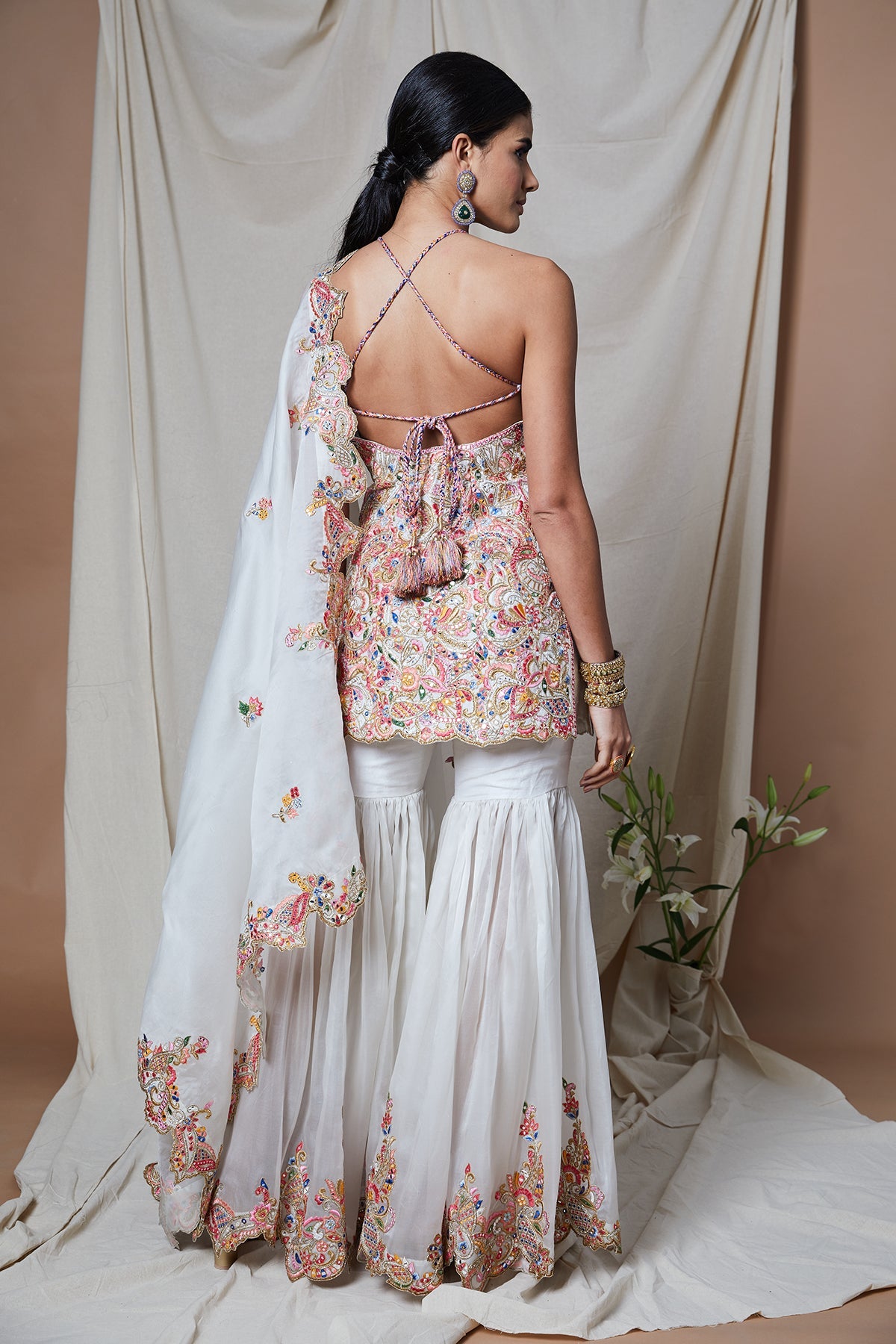 Ivory Halter Organza Set