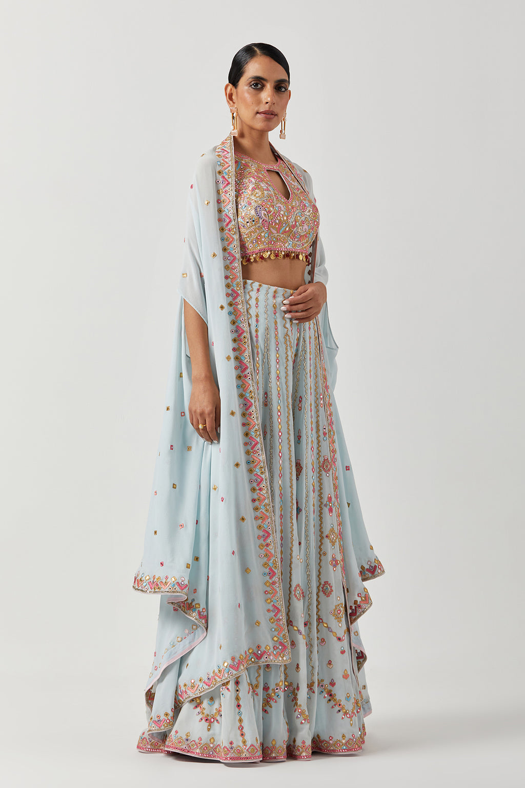 High Waist Sharara With Cape