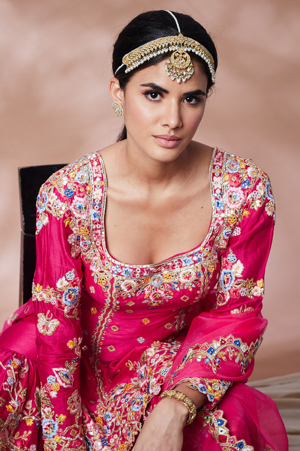 Rani Pink Silk Butterfly Gharara