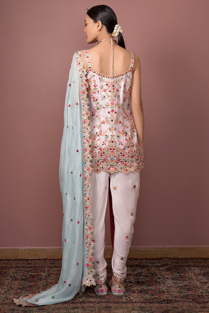 PINK KURTA WITH DHOTI SET