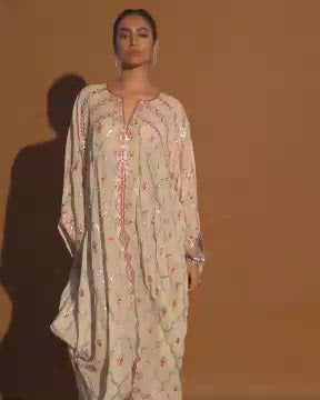 Ivory Cowl Kaftan